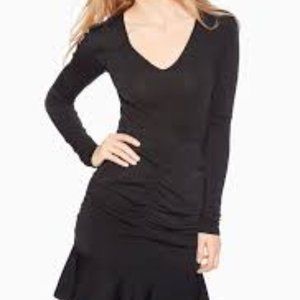 CARLA V-NECK RUCHED KNIT DRESS